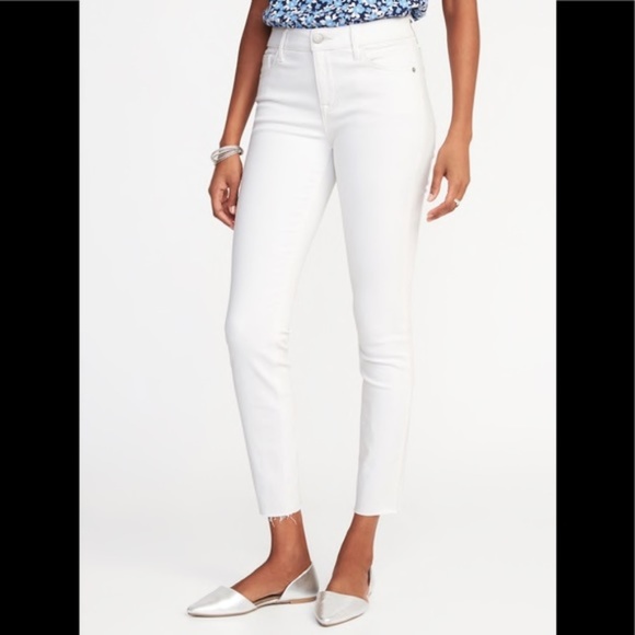 old navy white jeans rockstar